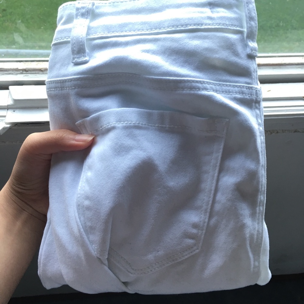 White ripped jeans